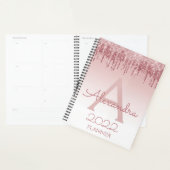 2022 Roze Goud Roze Glitter Glans Monogram Planner (Display)