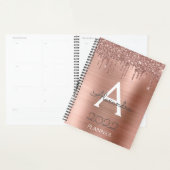 2022 Roze Goud Roze Glitter Glans Monogram Planner (Display)
