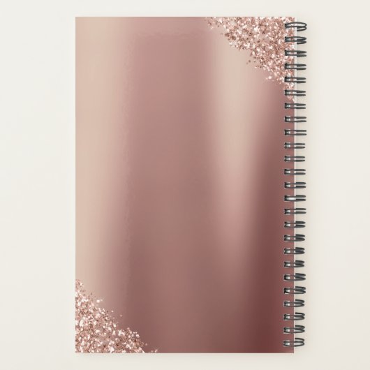 2022 Roze Goud Roze Monogram Glitter Wimpers Planner (Achterkant)