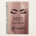 2022 Roze Goud Roze Monogram Glitter Wimpers Planner<br><div class="desc">2022 Roze Goud - Blush Roze Wimpers Glitter Glans Monogram Naam en Initiaal Spiraal Notitieboek. Dit is het perfecte cadeau voor 16e verjaardag,  trouwdag,  bruidsfeest,  jubileum,  babyshower of vrijgezellenfeest voor iemand die van glamour luxe en chic stijlen houdt.</div>
