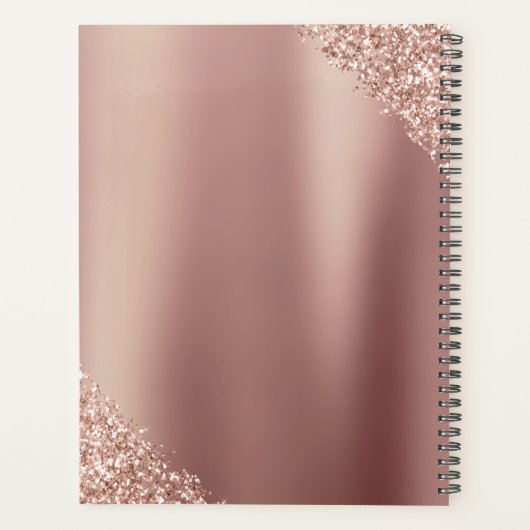 2022 Roze Goud Roze Monogram Glitter Wimpers Planner (Achterkant)