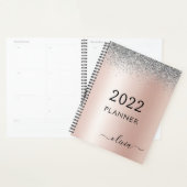 2022 Roze Goud Roze Zilver Glitter Monogram Planner (Display)
