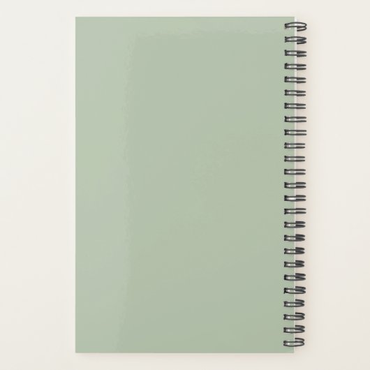 2022 Saliegroen Meisjesachtig Script Monogram Naam Planner (Achterkant)