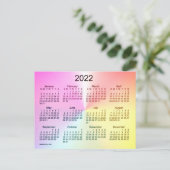 2022 Sangria Shimmer Mini Kalender van Janz Briefkaart (Staand voorkant)