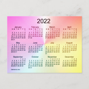2022 Sangria Shimmer Mini Kalender van Janz Briefkaart