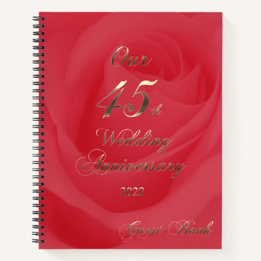 2022 Sapphire Wedding 45th Jubileum Guestbook N Notitieboek (Voorkant)