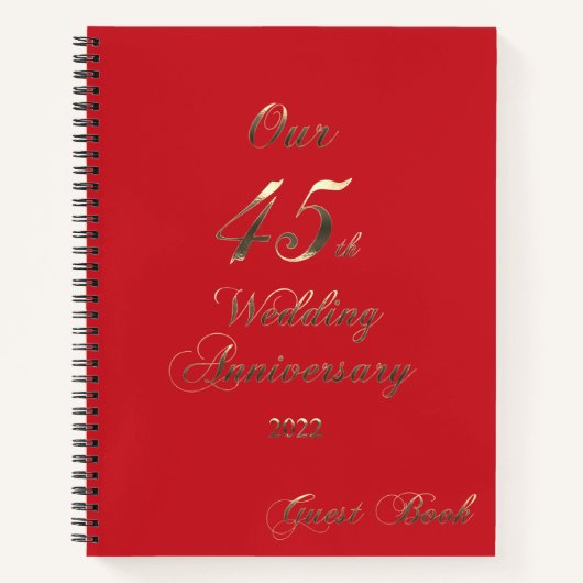 2022 Sapphire Wedding 45th Jubileum Guestbook Notitieboek (Voorkant)