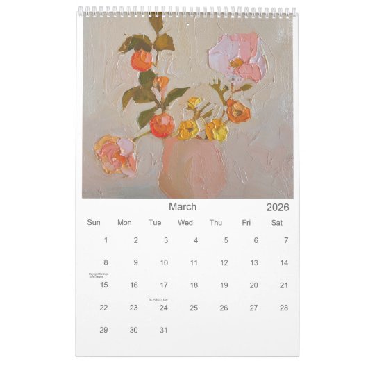 2022: Schilderijen van Piya Samant Agenda Kalender (Mar 2026)