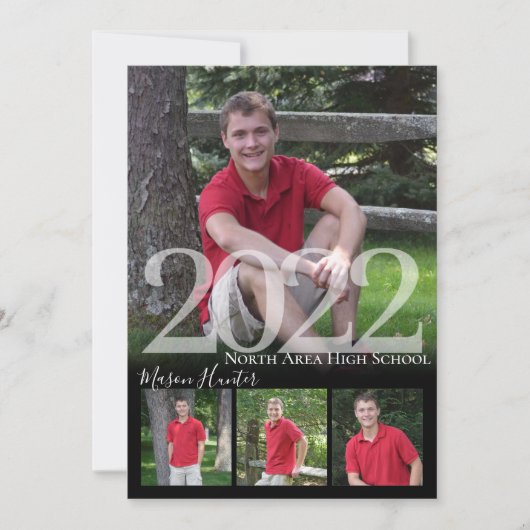 2022 Senior Memories Quad Photo Afstuderen Kaart (Voorkant)