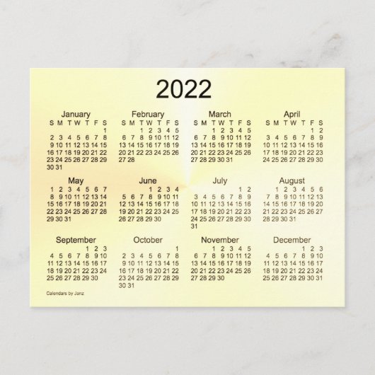 2022 Sepia Shimmer Mini Agenda van Janz Briefkaart (Voorkant)