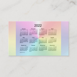 2022 Shimmer-kalender door Janz-Visitekaartje Visitekaartje