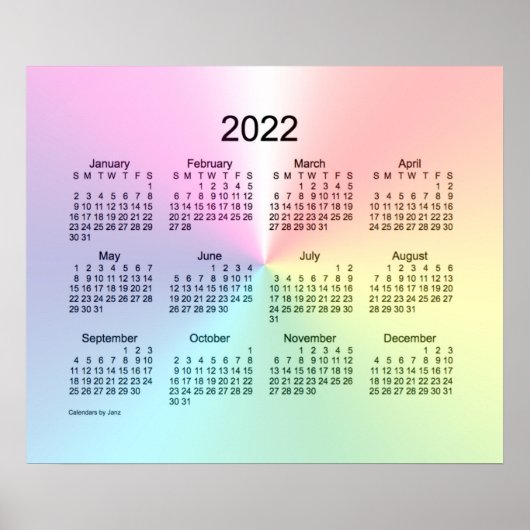 2022 Shimmer Wall Agenda door Janz Print (Voorkant)