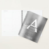 2022 Silver Metallic Monogram Modern Planner (Display)