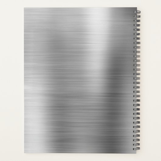 2022 Silver Metallic Monogram Modern Planner (Achterkant)