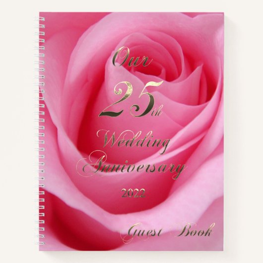 2022 Silver Wedding 25th Jubileum Guest Book Notitieboek (Voorkant)