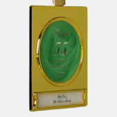 2022 Smaragden Huwelijk 55e Trouwdag Verguld Banner Ornament (Rechts)