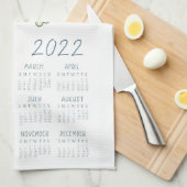 2022 Tea Towel Calendar Charcuterie Board Kitchen Theedoek (Quarter Fold)