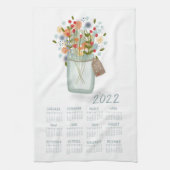 2022 Tea Towel Calendar Flower Jar Kitchen Towel Theedoek (Verticaal)