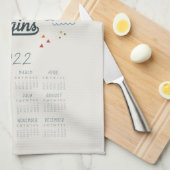 2022 Tea Towel Calendar Kitchen Dish Towel Theedoek (Quarter Fold)