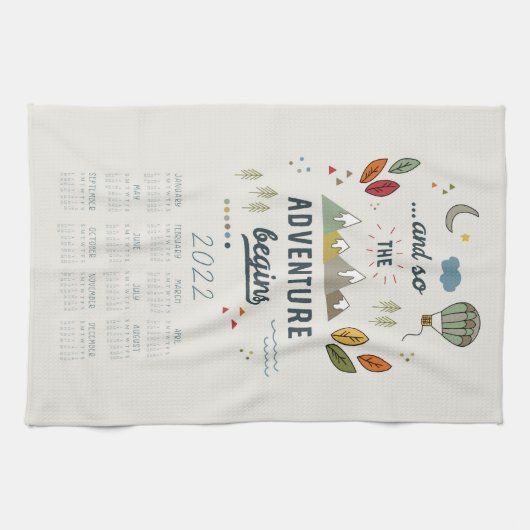 2022 Tea Towel Calendar Kitchen Dish Towel Theedoek (Horizontaal)