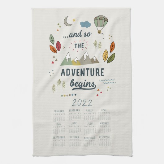 2022 Tea Towel Calendar Kitchen Dish Towel Theedoek (Verticaal)
