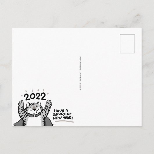 2022 - Tiger Lunar New Year Post Card Briefkaart (Achterkant)