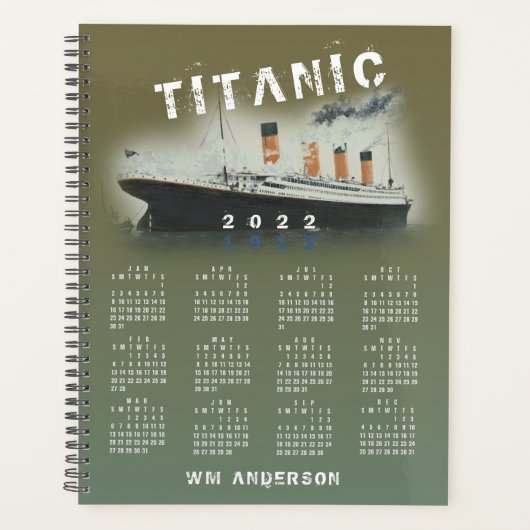 2022 Titanic Calendar  Planner (Voorkant)
