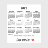 2022 Transparante kalender door Janz Sticker (Vel)