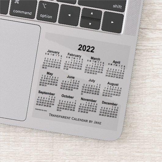 2022 Transparante kalender door Janz Sticker (Detail)