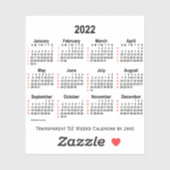 2022 Transparante kalender van 52 weken door Janz Sticker (Vel)