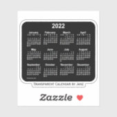 2022 Transparante Neon Kalender van Janz Sticker (Vel)