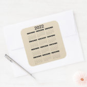 2022 Twaalf maanden Kalender Vierkante Sticker (Envelop)