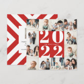 2022 Vakantie 12 Foto Collage Grid Feestdagenkaart (Voorkant / Achterkant)