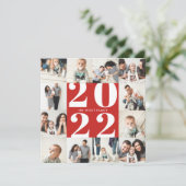 2022 Vakantie 12 Foto Collage Grid Feestdagenkaart (Staand voorkant)