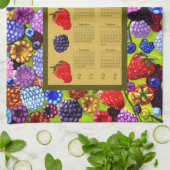 2022 Verticale kalender met Bessen Rand Theedoek (Gevouwen)