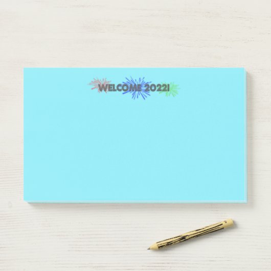 2022 verwelkomen! post-it notes (Op bureau)