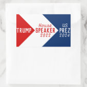 2022 Voorzitter Trump President 2024 Rechthoekige Sticker (Tas)