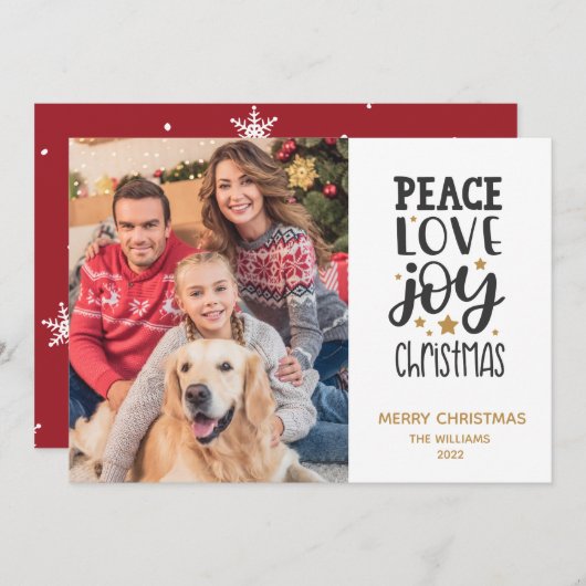 2022 Vredesliefhebber Kerstfeest Feestdagenkaart (Voorkant / Achterkant)