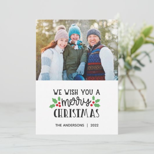 2022 Vroege kerstfoto-Kaart Feestdagenkaart (Staand voorkant)