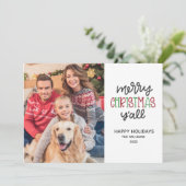 2022 Vrolijk kerstfeest Y'all foto Feestdagenkaart (Staand voorkant)