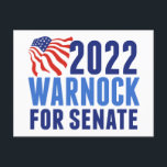 2022 Warnock voor de Georgische verkiezingsvlag va Briefkaart<br><div class="desc">Show steunt Raphael Warnock in de Senaat van de VS,  de Democratische kandidaat van Georgië in 2022 met dit patriottische Amerikaanse briefkaart. Stemming om deze democratische senator bij de tussentijdse verkiezingen opnieuw te kiezen.</div>