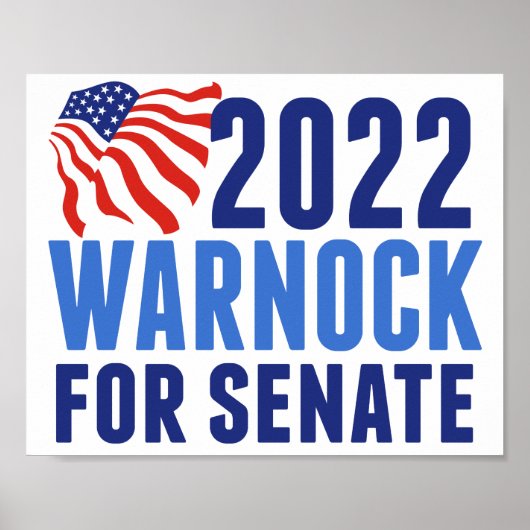 2022 Warnock voor de verkiezingen in de Senaat van Poster (Voorkant)