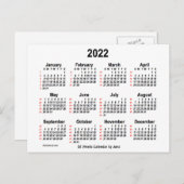 2022 Witte agenda van 52 weken, van Janz Briefkaart (Voorkant / Achterkant)