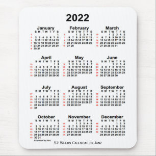 2022 Witte agenda van 52 weken, van Janz Muismat