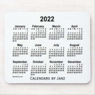 2022 Witte kalender van Janz Muismat