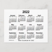 2022 Witte MiniKalender door Janz Briefkaart (Voorkant)