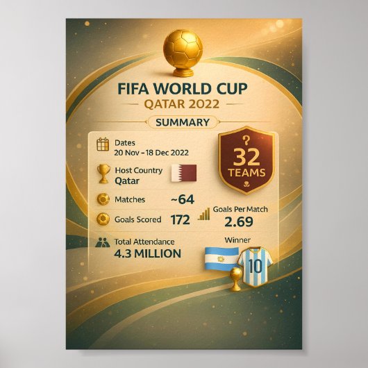 2022 WK Qatar Infographic Poster (Voorkant)