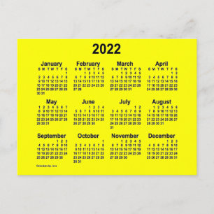 2022 Yellow Mini Calendar van Janz Briefkaart