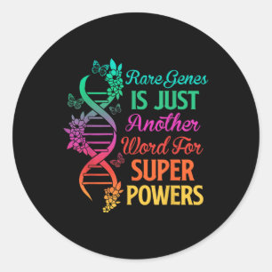 2022 Zeldzame Ziekte Dag Bewustzijn Zebra Lint DNA Ronde Sticker