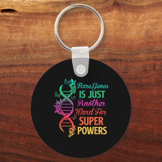 2022 Zeldzame Ziekte Dag Bewustzijn Zebra Lint DNA Sleutelhanger (Voorkant)